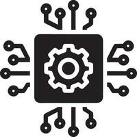 Artificial Intelligence icon symbol vector image. Illustration of the brain robot learning human smart algorithm design image.