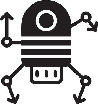 Artificial Intelligence icon symbol vector image. Illustration of the brain robot learning human smart algorithm design image.