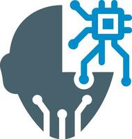 Artificial Intelligence icon symbol vector image. Illustration of the brain robot learning human smart algorithm design image.