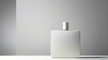 Perfume bottle mockup on white background. Generative AI photo