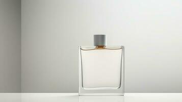 Perfume bottle mockup on white background. Generative AI photo