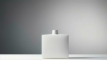 Perfume bottle mockup on white background. Generative AI photo