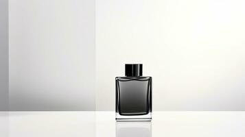 Perfume bottle mockup on white background. Generative AI photo