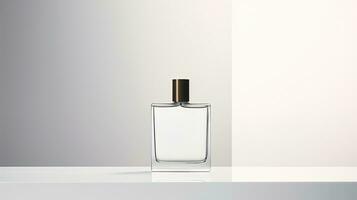 Perfume bottle mockup on white background. Generative AI photo