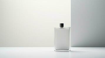 Perfume bottle mockup on white background. Generative AI photo