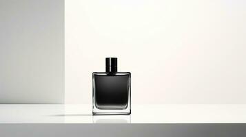 Perfume bottle mockup on white background. Generative AI photo