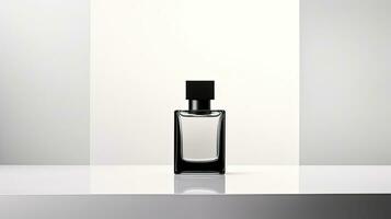 Perfume bottle mockup on white background. Generative AI photo