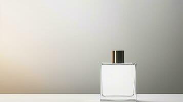 Perfume bottle mockup on white background. Generative AI photo