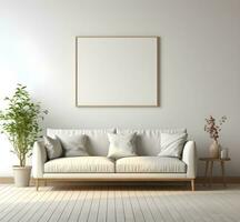 marco Bosquejo en minimalista decorado interior fondo, 3d prestar. ai generativo foto