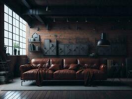 living room interior - AI Generative photo