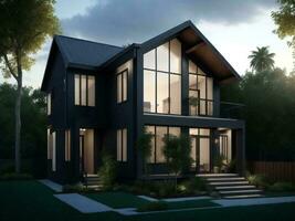 Luxury Duplex house design - AI Generative photo