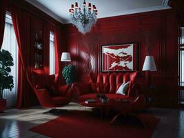 Luxury living room interior - AI Generative photo