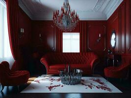 Luxury living room interior - AI Generative photo