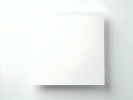 Thin paper blank white mockup on a clean plain white background. High quality. AI Generative photo