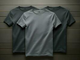 Grey t-shirt mockup. High quality. AI Generative photo