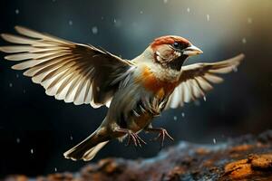 Sparrow. High-resolution. AI Generative photo