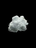 Little tiny realistic cloud solid black background. High quality. AI Generative photo