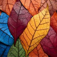 Abstract autumn beauty in multi-colored leaves. High-resolution. AI Generative photo