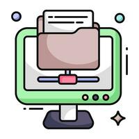 An icon design of folder network vector