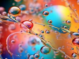 Abstract desktop wallpaper background with flying bubbles. High-resolution. AI Generative photo