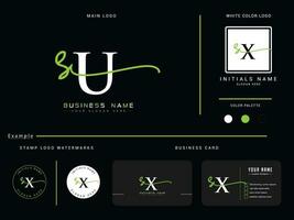 Initial Su Luxury Signature Logo, Minimalist SU Fashion Logo Icon And Branding Design vector