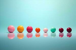 Photo of sweets lined up in a row minimalism. High quality. AI Generative