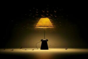 Mosquitos swirling around the lamp minimalism. High-resolution. AI Generative photo