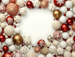 Christmas decorations and holidays on the white background. High quality. AI Generative photo