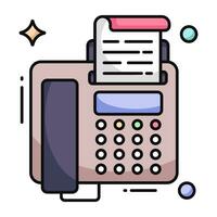 Conceptual flat design icon of fax machine vector