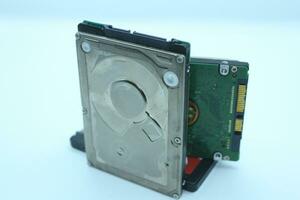 Hard disk drive isolated on a white background. Computer hardware technology. photo
