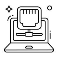 icono de diseño perfecto del puerto ethernet vector