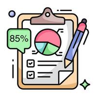 Editable design icon of business report vector