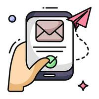 Modern design icon of mobile mail vector