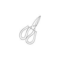 Hand drawn scissors for leather or felt. Isolated vector illustration on a white background.