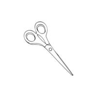 Scissors for needlework sketch vector illustration. Scissors for paper. Vector doodle hand-drawn scissors illustration isolated on a white background.