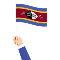 mão segurando Eswatini nacional bandeira isolado transparente simples ilustração png