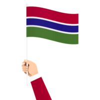 Hand halten Gambia National Flagge isoliert transparent einfach Illustration png