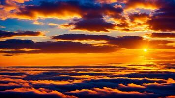 sky sunset over the clouds. photo