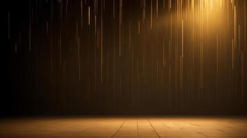 Luxury abstract black metal background with golden light lines. photo