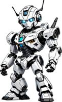 vit robot maskot tecknad serie ai generativ png