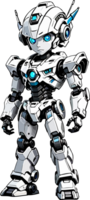 White Robot Mascot Character AI Generative png