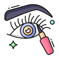 A beautiful design icon of applying eyeliner vector