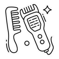 Premium download icon of barber accessory vector
