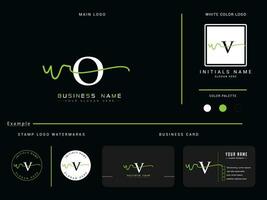 Modern Wo Signature Logo Branding, Luxury WO Logo Icon Vector Circle