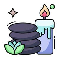 A readily available icon of spa stones, flat design vector