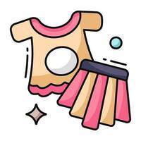 A flat design icon of baby dress vector