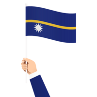 Hand Holding Nauru National Flag Isolated Transparent Simple Illustration png