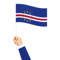 hand innehav cape verde nationell flagga isolerat transparent enkel illustration png