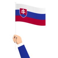 main en portant la slovaquie nationale drapeau isolé transparent Facile illustration png