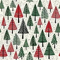 Christmas seamless pattern in minimalistic doodle style. funny christmas trees photo